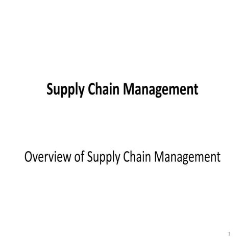 Supply chain management | PPTX