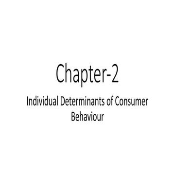 Individual Determinants of Conusmer Behaviour