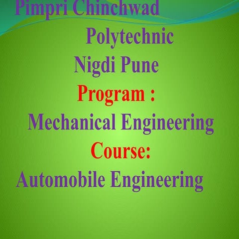 Transmission system. Describe construction & working of varius automobile sys...