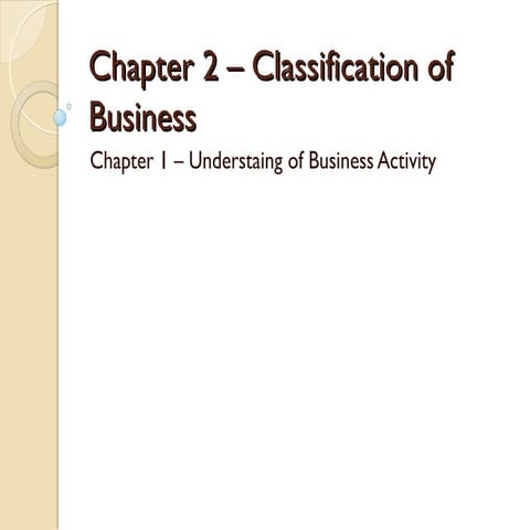 Classification of business activity | PPTX