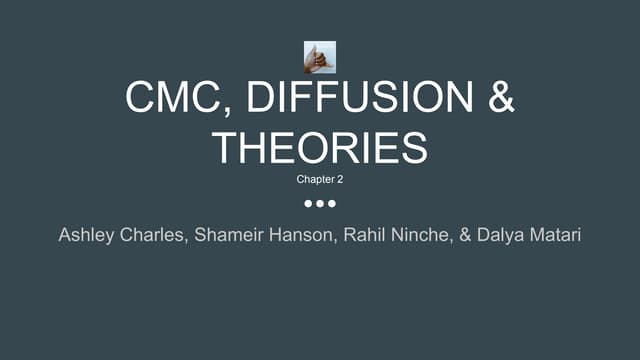 Chapter 2 cmc, diffusion &amp; theories