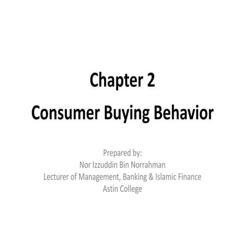Chapter 2   consumer buying behavior
