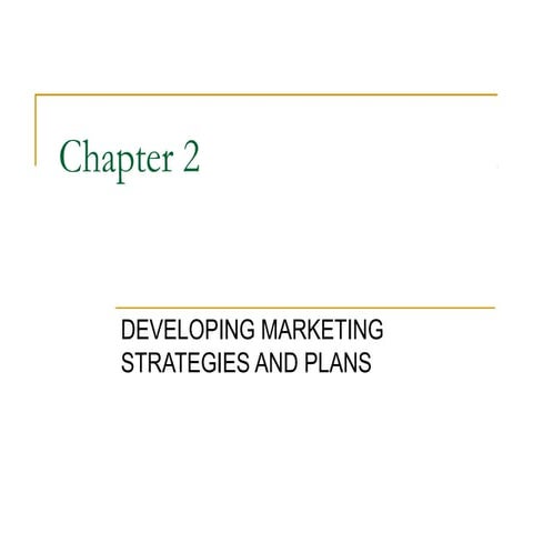 Chapter 2   developing marketing strategies and plans