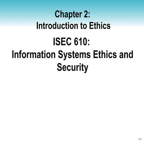 Chapter 2 Introduction To Ethics 610 Ppt