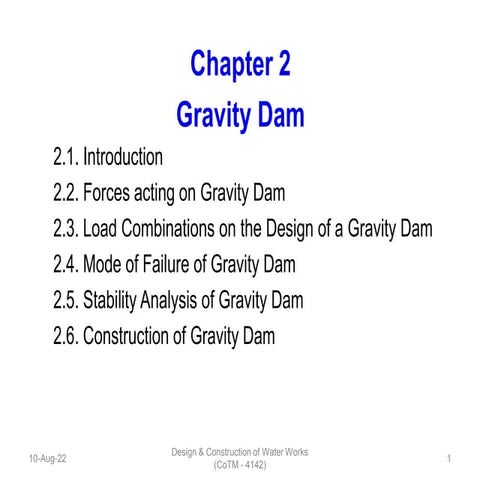 Gravity dam stability analysis | PDF