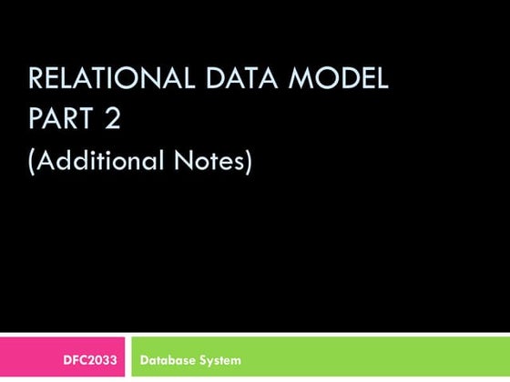 Relational Data Model Introduction | PPTX