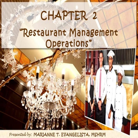 RESTAURANT MANAGEMENT OPERATION