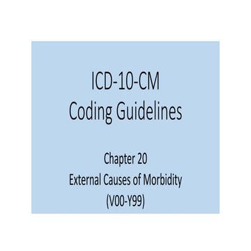 Chapter 20 ICD-10-CM Coding Guidelines 2019