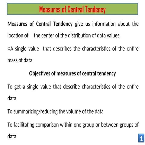 Biostatistics chapter two measure of the central