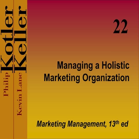 Chapter 22 - Managing a Holistics Marketing Organizations