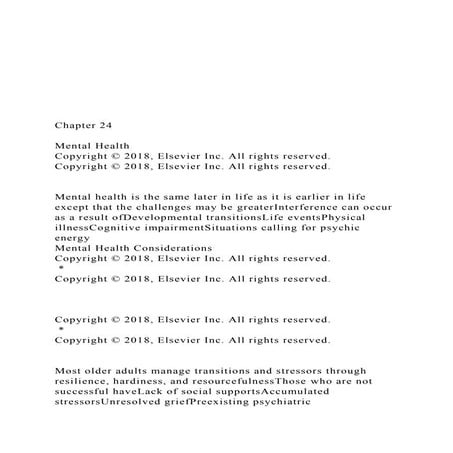 Chapter 24Mental HealthCopyright © 2018, Elsevie.docx