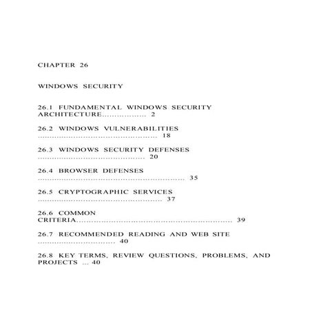CHAPTER 26  WINDOWS SECURITY  26.1  FUNDAMENTAL 