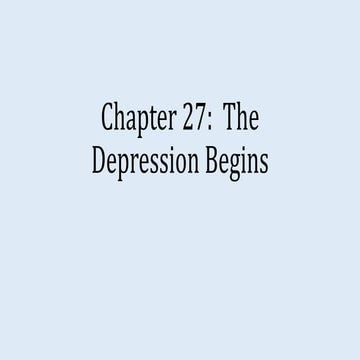 Chapter 27: The Depression Begins