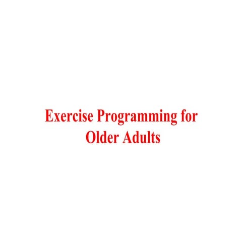 Chapter 27--- 28 programs for older adults