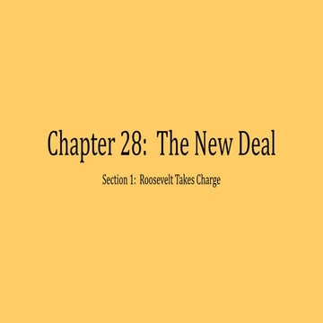 Chapter 28: The New Deal