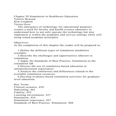 Chapter 29 Simulation in Healthcare EducationValerie HowardKim.docx