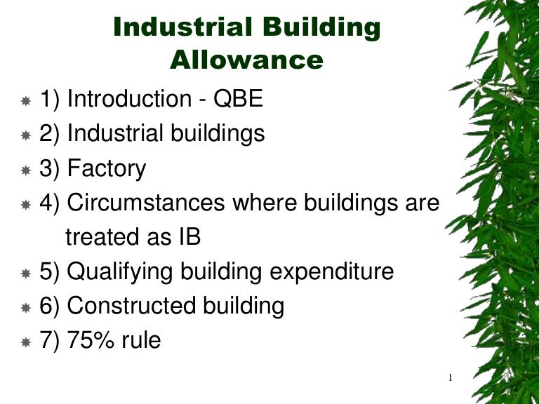 Chapter 2a Industrial Building Allowances