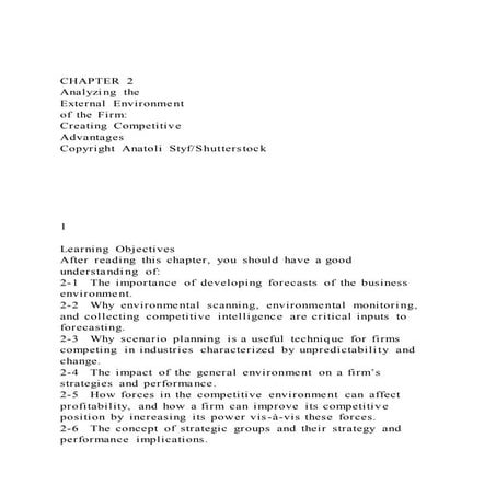 CHAPTER 2Analyzing the External Environment of the Firm