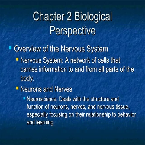 Chapter 2 biological perspective notes