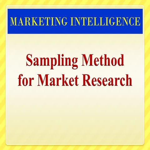 Market research-sampling method