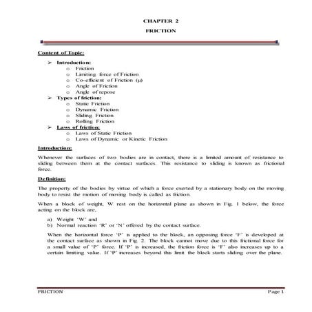 Chapter 2 friction