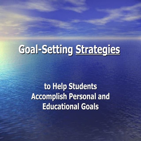 Chapter 2 goal setting strategies