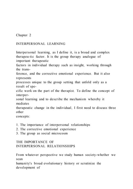 Chapter 2 Interpersonal Learning Interpersonal Learnin Pdf Chapter 2 Interpersonal Learning Interpersonal Learnin Pdf