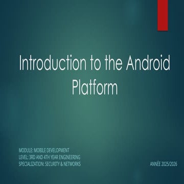 Comprehensive Overview of Android Platform Architecture and App ...