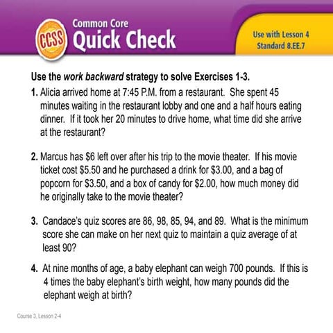 (8) Lesson 2.4 - Solve Equations with Variables on Each Side