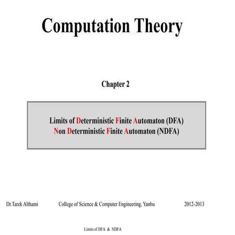 Chapter 2  limits of DFA  NDFA.ppt