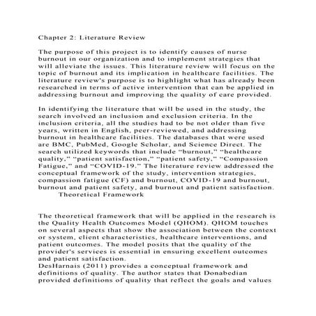 Chapter 2 Literature ReviewThe purpose of this project is to id.docx