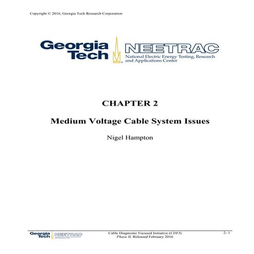 NEETRAC (Chapter 2: MV Cable System Issues)