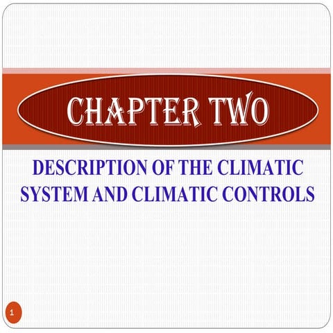 DESCRIPTION OF THE CLIMATIC SYSTEM AND CLIMATIC CONTROLS