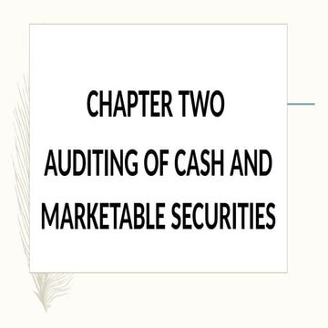 Chapter 2  Cash and marketable securities