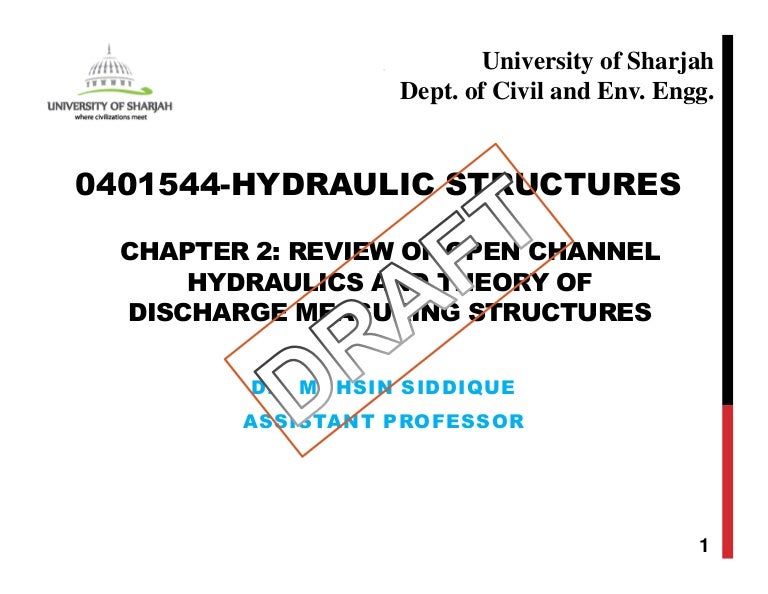 open channel hydraulics spillway pdf