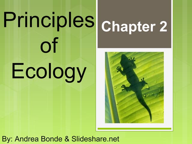 Glencoe Biology Chapter 2 Principles of Ecology