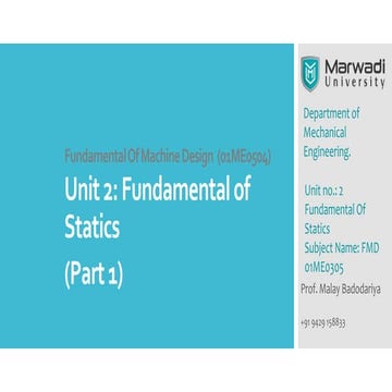 Fundamental of Statics (Part 1)