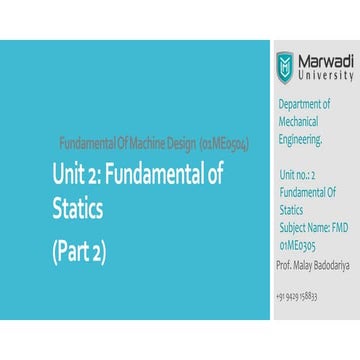 Fundamental of Statics (Part 2)