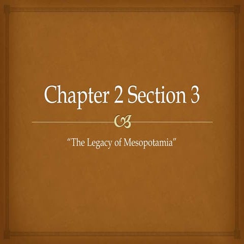 Mesopotamia's Contributions 