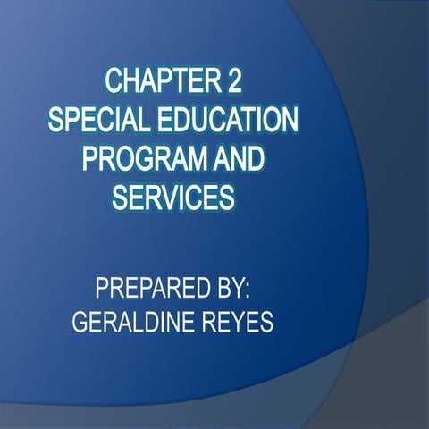 Chapter 2 special program and services for special children