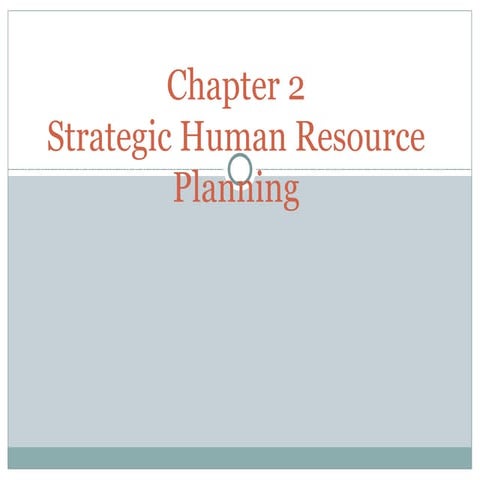 Chapter 2 strategic human resource planning