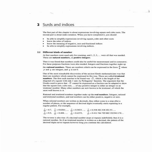 Chapter 2 surds and indicies