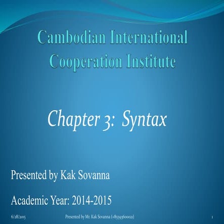 Chapter 2 syntax | PPTX