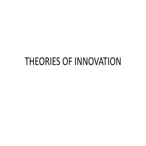 Chapter 2 theories of innovation