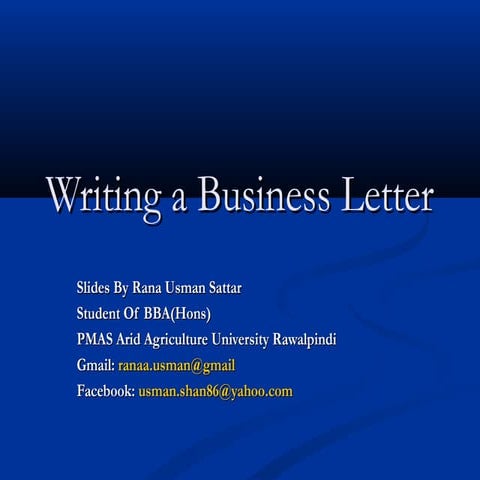 Chapter 2 writing a business letter