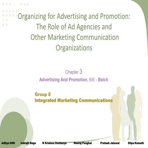 Organizing for Advertising and Promotion: The Role of Ad Agencies and Other M...