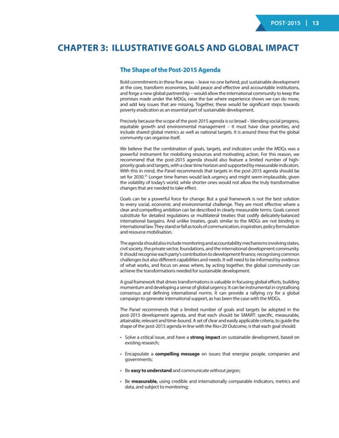 Chapter 3: Illustrative Goals and Global Impact