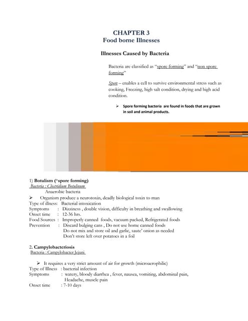 Chapter 3 Food borne Ilnesses