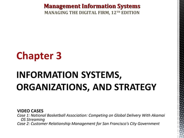 Chapter 3 MIS