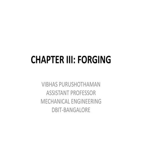 Introduction to Forging